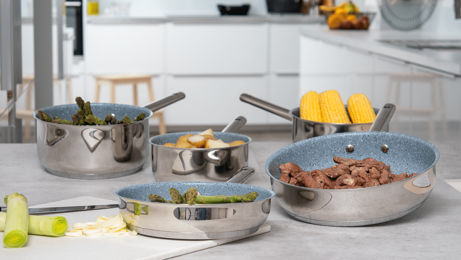 5 Piece Stainless Steel Pan Set Kitchenways