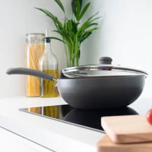 Durastone Grey Wok with lid