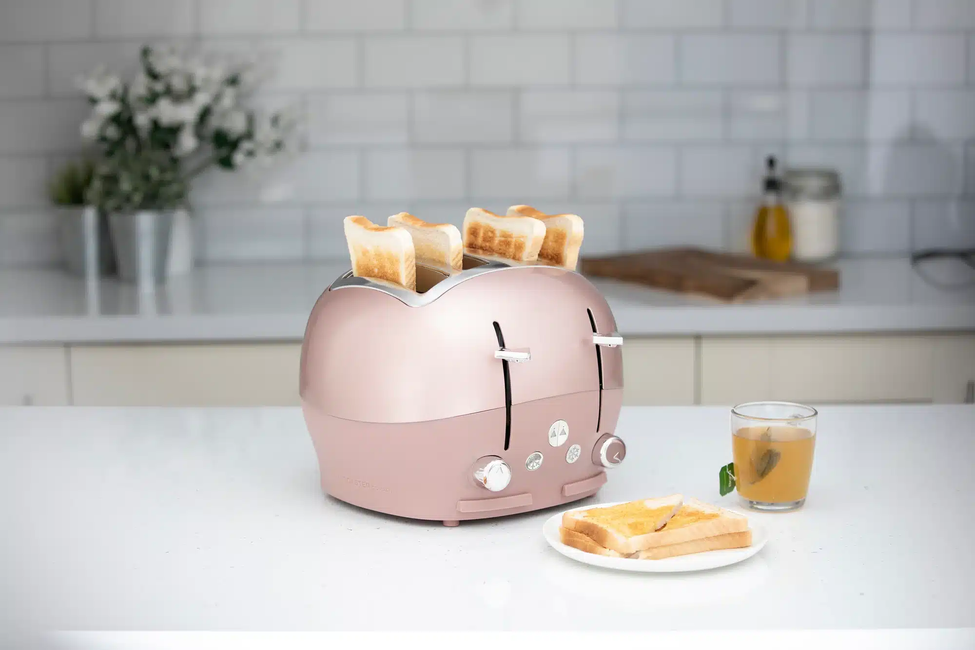 4-Slice Rose Gold Pink Funky Toaster